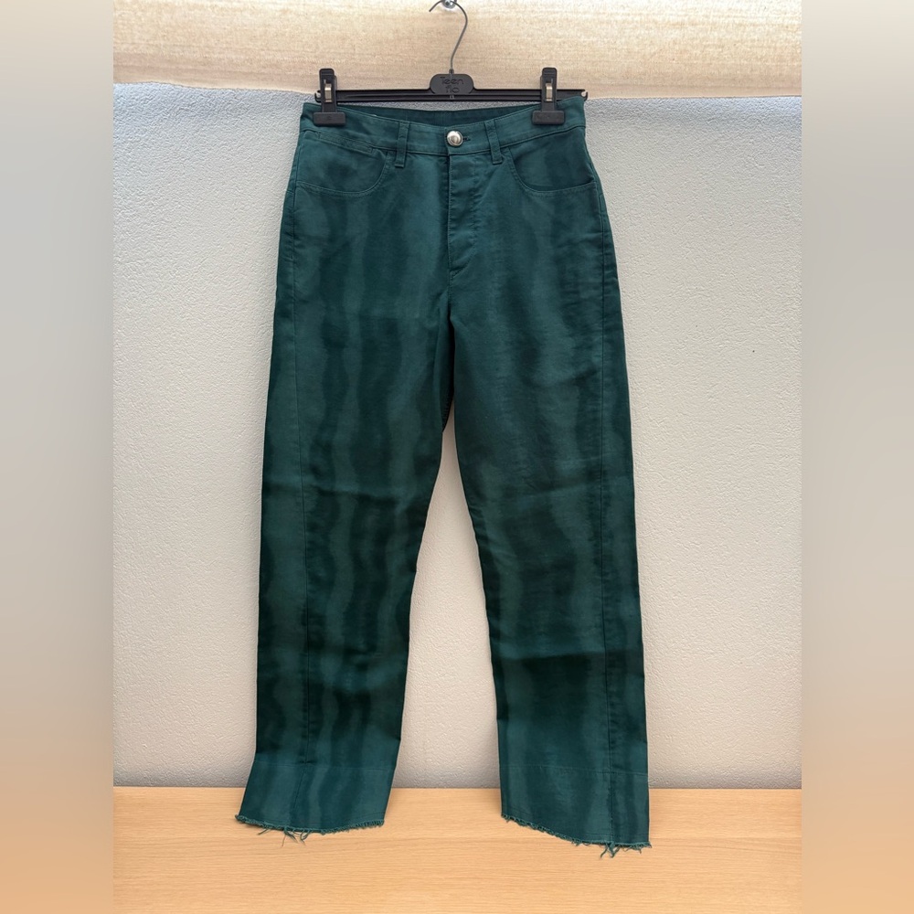 Jil Sander Teal Green Pants